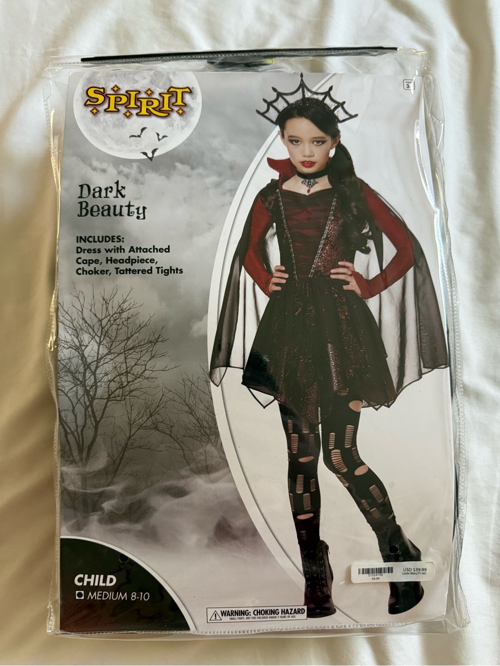 Spirit Halloween Dark Beauty Girls Costume - Black & Burgundy